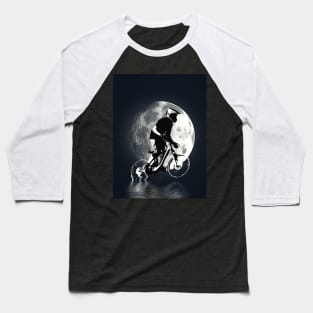 Chasing the Moon - Mountain Bike Rider Baseball T-Shirt